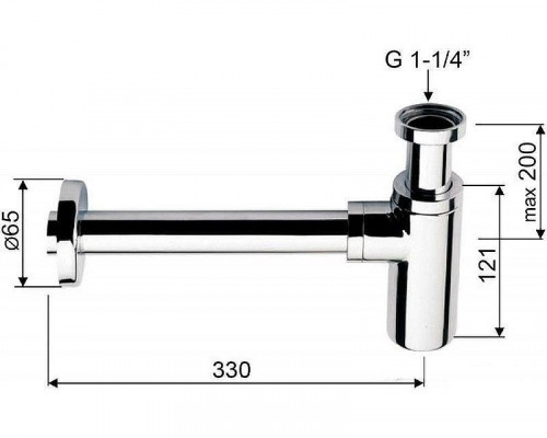 Сифон для раковины Kaiser 958L-Bl Черный