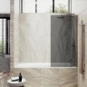 Шторка на ванну Maybah Glass MGV-81-2ш 700x1400 в широком профиле Бронза стекло графитовое