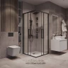 Душевой уголок Grossman Cosmo 100х100 300.K33.02.1010.21.00 профиль Черный матовый стекло прозрачное