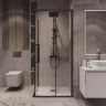 Душевой уголок Grossman Cosmo 100х100 300.K33.02.1010.21.00 профиль Черный матовый стекло прозрачное