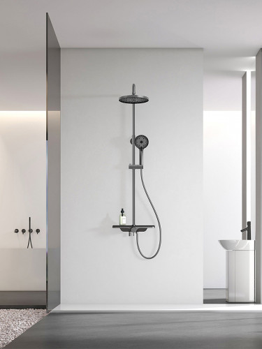 Душевая система AQUAme AQM8002G Серая латунь на стену