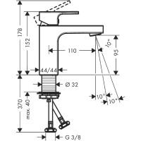 Смеситель для раковины Hansgrohe Vernis Shape 71569000 Хром латунь