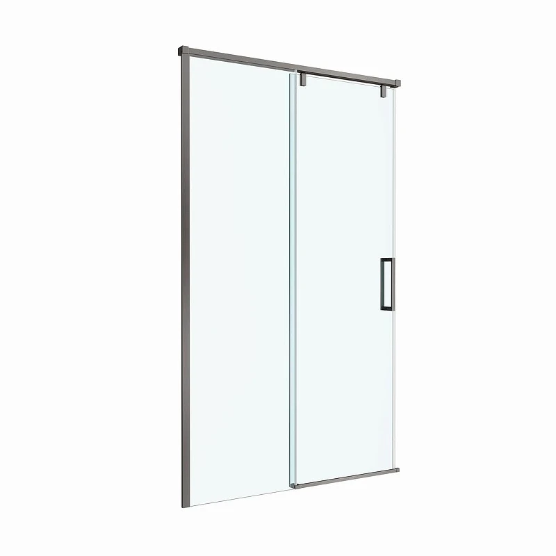 Душевая дверь BelBagno Soft Close-1 120 SOFT_CLOSE-1-BF-1-120-C-GM профиль Оружейная сталь стекло прозрачное
