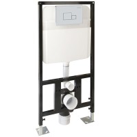 Комплект унитаза с инсталляцией SantiLine SL-5007+SL-01 с сиденьем Микролифт и клавишей смыва Хром фаянс подвесной