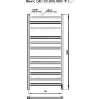 Электрический полотенцесушитель Grois Bruno GR-123 50/100 П12 9005 U Черный матовый