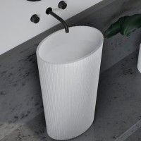 Раковина Abber Stein 50 AS2504-H Белая матовая искусственный камень (литьевой мрамор) напольный