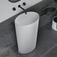 Раковина Abber Stein 50 AS2504-H Белая матовая искусственный камень (литьевой мрамор) напольный
