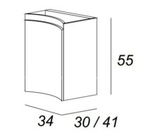Тумба Cezares Vague 34 L 54849 подвесная Rovere sbiancato МДФ / ЛДСП