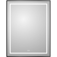 Зеркало BelBagno Kraft 70 SPC-KRAFT-700-900-LED-TCH-WARM-NERO с подсветкой Черное с сенсорным выключателем и подогревом стекло
