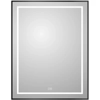 Зеркало BelBagno Kraft 70 SPC-KRAFT-700-900-LED-TCH-WARM-NERO с подсветкой Черное с сенсорным выключателем и подогревом стекло