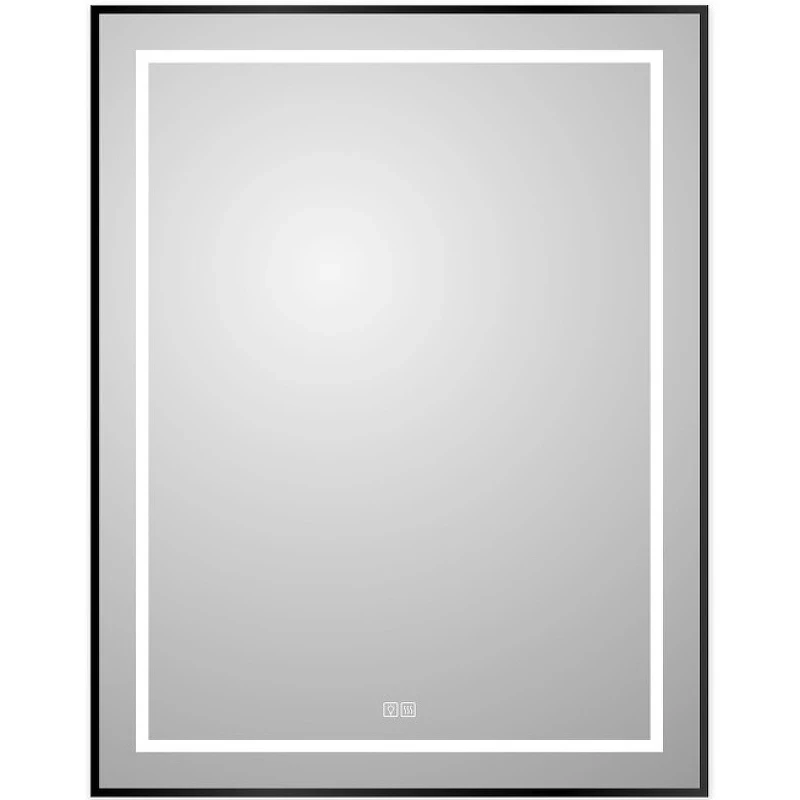 Зеркало BelBagno Kraft 70 SPC-KRAFT-700-900-LED-TCH-WARM-NERO с подсветкой Черное с сенсорным выключателем и подогревом стекло