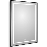Зеркало BelBagno Kraft 70 SPC-KRAFT-700-900-LED-TCH-WARM-NERO с подсветкой Черное с сенсорным выключателем и подогревом стекло