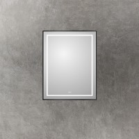 Зеркало BelBagno Kraft 70 SPC-KRAFT-700-900-LED-TCH-WARM-NERO с подсветкой Черное с сенсорным выключателем и подогревом стекло