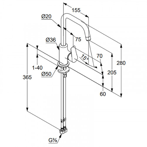 Смеситель для раковины Kludi Pure Solid 340240575 Хром латунь