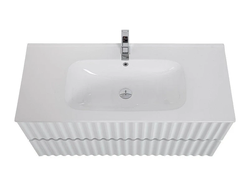 Тумба под раковину Art&Max Elegant 100 AM-ELEGANT-1000-2C-SO-BL-LED-P подвесная цвет Белый глянец
