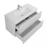 Тумба под раковину Art&Max Elegant 100 AM-ELEGANT-1000-2C-SO-BL-LED-P подвесная цвет Белый глянец