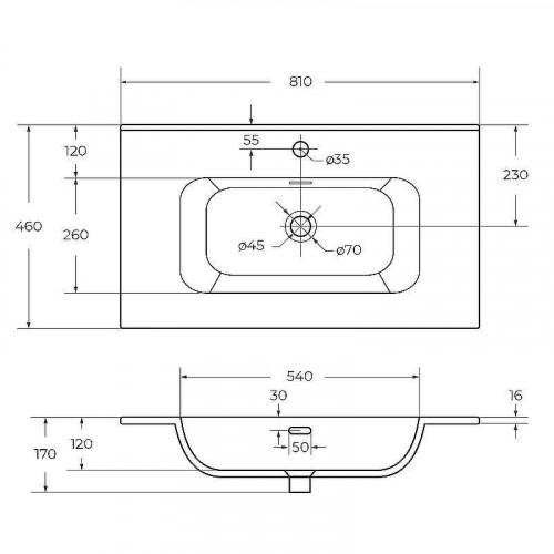 Раковина Cezares Duet 80 CZR-8095-80 Белая
