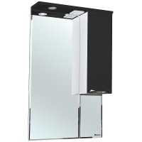 Зеркало со шкафом Bellezza Альфа 55 R 4618808001042 с подсветкой Белое Черное МДФ / ЛДСП, стекло