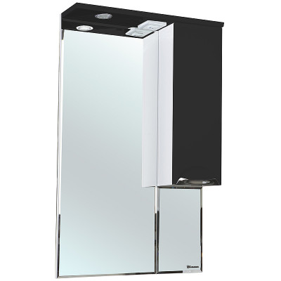 Зеркало со шкафом Bellezza Альфа 55 R 4618808001042 с подсветкой Белое Черное МДФ / ЛДСП, стекло
