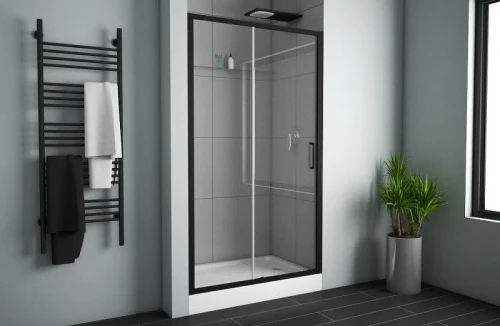 Душевая дверь Bravat Black Line 120 BD120.4101B профиль Черный стекло прозрачное