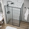 Душевой уголок Grossman Galaxy 110x100 L 120.K33.01.1110.21.02 профиль Черный матовый стекло шиншилла