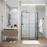 Душевой уголок Grossman Galaxy 110x100 L 120.K33.01.1110.21.02 профиль Черный матовый стекло шиншилла