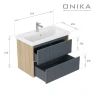 Тумба под раковину Onika Дайлер 80 108062 подвесная цвет Дуб сонома Серый
