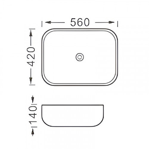 Раковина-чаша Aquatek 56 AQ5526-MB Черная матовая фарфор накладная