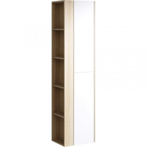 Шкаф пенал Aqwella 5 Stars Майами 40 Mai.05.04 подвесной Дуб сонома Белый МДФ / ЛДСП