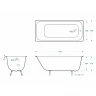 Чугунная ванна Delice Aurora 170x75 DLR230606-AS без отверстий под ручки с антискользящим покрытием