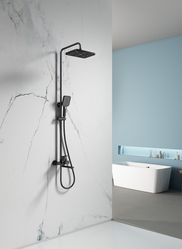 Душевая система Splenka S30.24.06 Черная матовая латунь на стену