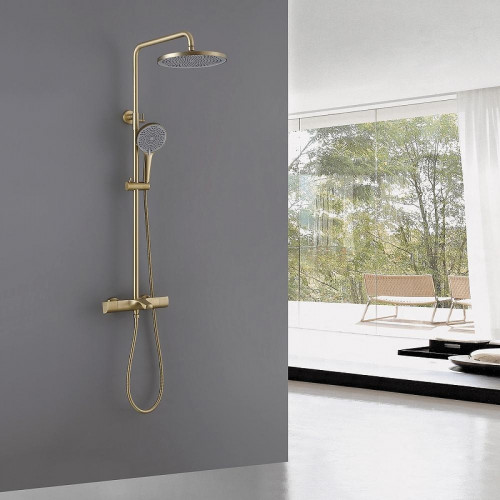Душевая система Abber Thermostat AF8516GL c термостатом цвет Золото матовое