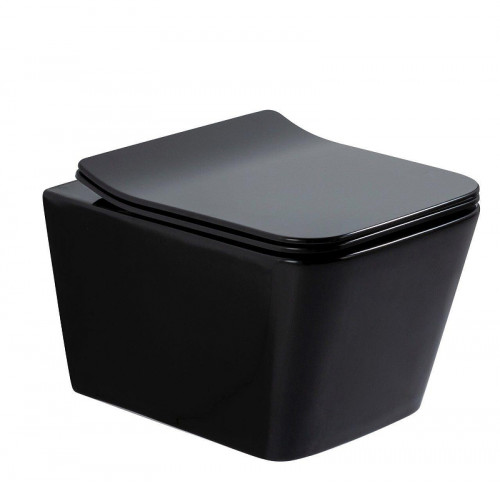 Унитаз Gid Cuadrado Tr2144BL 62224Y подвесной цвет Черный глянцевый с сиденьем Микролифт