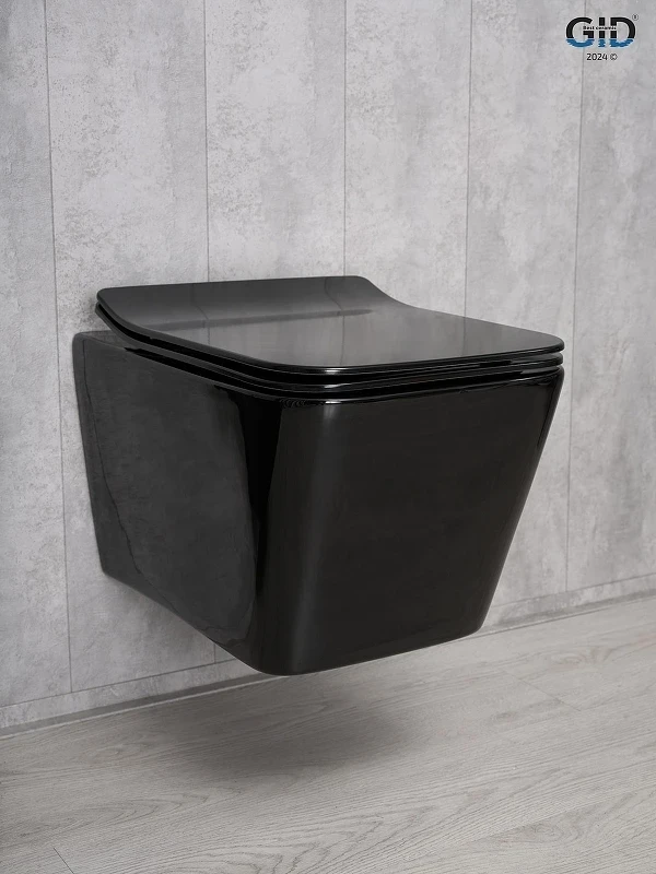 Унитаз Gid Cuadrado Tr2144BL 62224Y подвесной цвет Черный глянцевый с сиденьем Микролифт