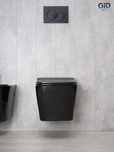 Унитаз Gid Cuadrado Tr2144BL 62224Y подвесной цвет Черный глянцевый с сиденьем Микролифт