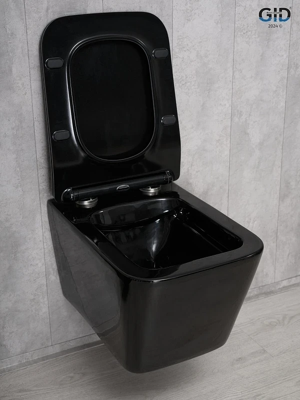 Унитаз Gid Cuadrado Tr2144BL 62224Y подвесной цвет Черный глянцевый с сиденьем Микролифт