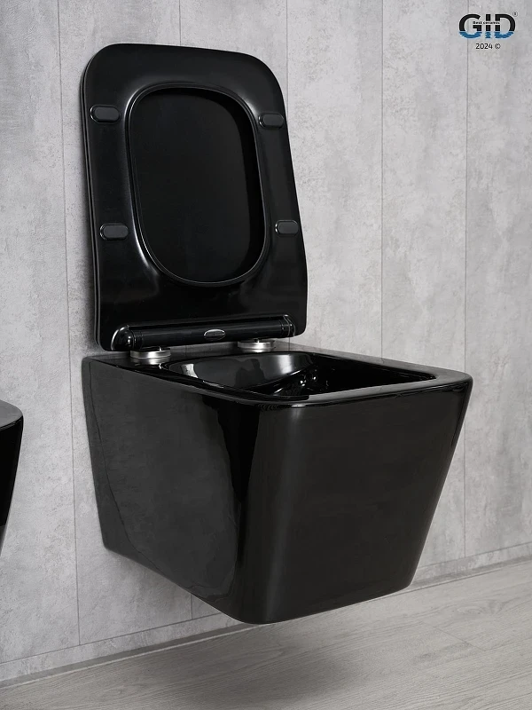 Унитаз Gid Cuadrado Tr2144BL 62224Y подвесной цвет Черный глянцевый с сиденьем Микролифт