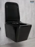 Унитаз Gid Cuadrado Tr2144BL 62224Y подвесной цвет Черный глянцевый с сиденьем Микролифт