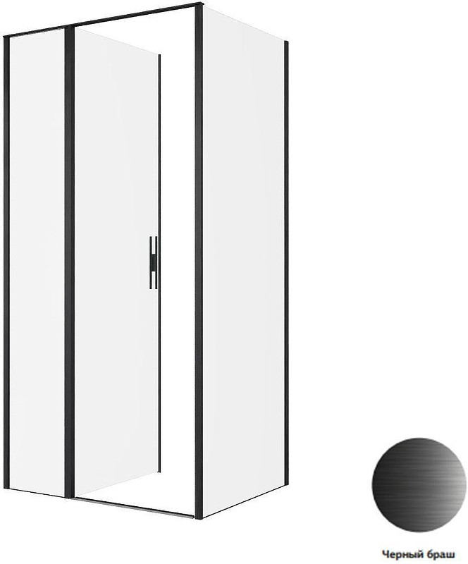 Душевой уголок Allen Brau Priority 100x80 3.31030.BBA+3.31042.BBA цвет профиля Черный браш стекло прозрачное