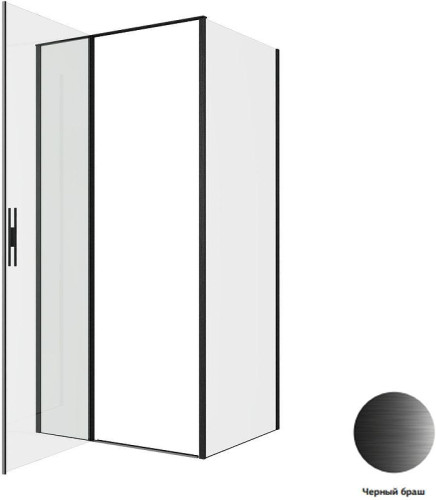 Душевой уголок Allen Brau Priority 100x80 3.31030.BBA+3.31042.BBA цвет профиля Черный браш стекло прозрачное