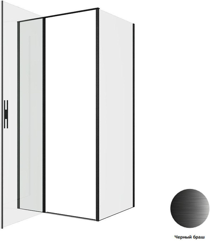 Душевой уголок Allen Brau Priority 100x80 3.31030.BBA+3.31042.BBA цвет профиля Черный браш стекло прозрачное