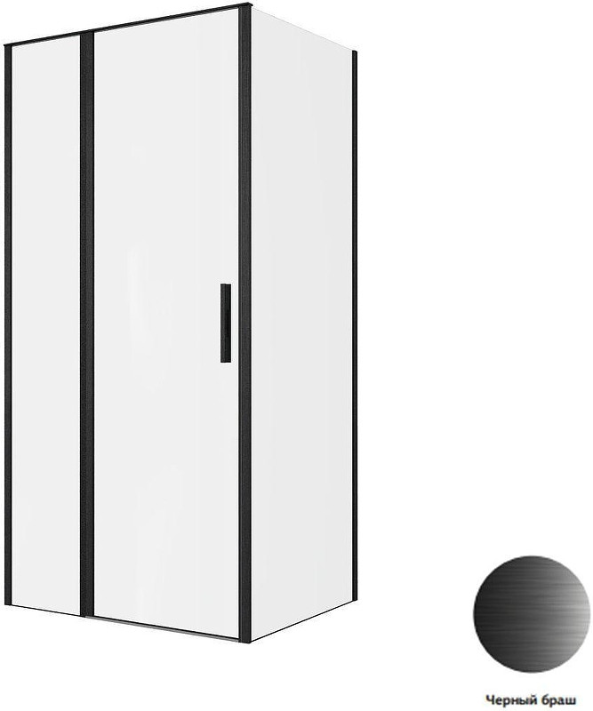 Душевой уголок Allen Brau Priority 100x80 3.31030.BBA+3.31042.BBA цвет профиля Черный браш стекло прозрачное