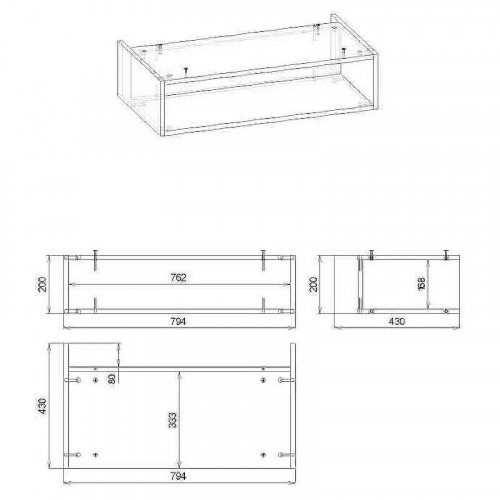 Ниша для тумбы Бриклаер Кристалл 80 4627125415906 Дуб Бунратти