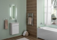 Тумба с раковиной Aquanet Дувр 45 213041 подвесная Белая МДФ / ЛДСП
