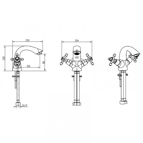 Смеситель для раковины Boheme Flora 271-FL Хром латунь
