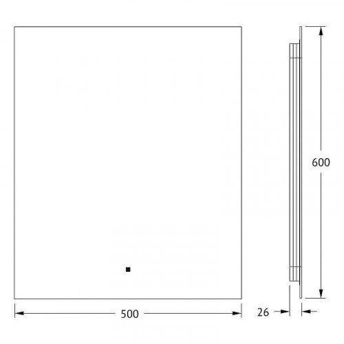 Зеркало Defesto Glow 50х60 DF 2503R с подсветкой 19W-4500К/с фацетом/ИК - выключатель/Нейтральный белый свет