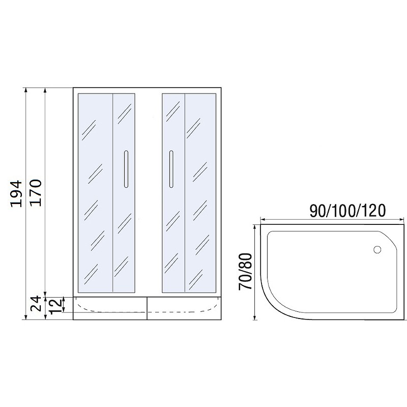 Душевой уголок River Don 120x80 MT R 10000008311 с поддоном