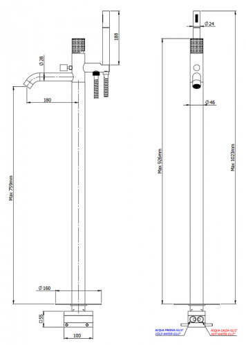 Смеситель для ванны Remer Celebrity CEC08 цвет Хром