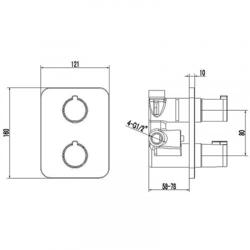 Смеситель для душа Lemark Yeti LM7847C с термостатом Хром