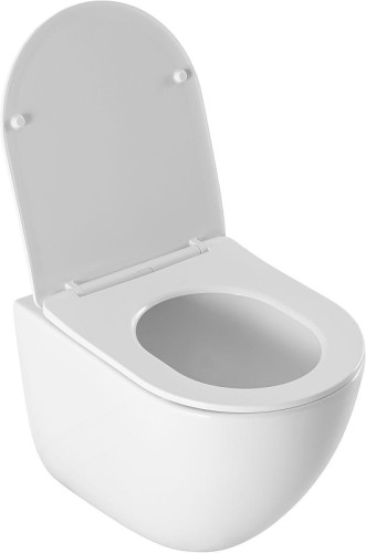 Унитаз с инсталляцией Aquanet EcoVortex 367742 цвет Белый с сиденьем Микролифт и клавишей смыва цвет Хром